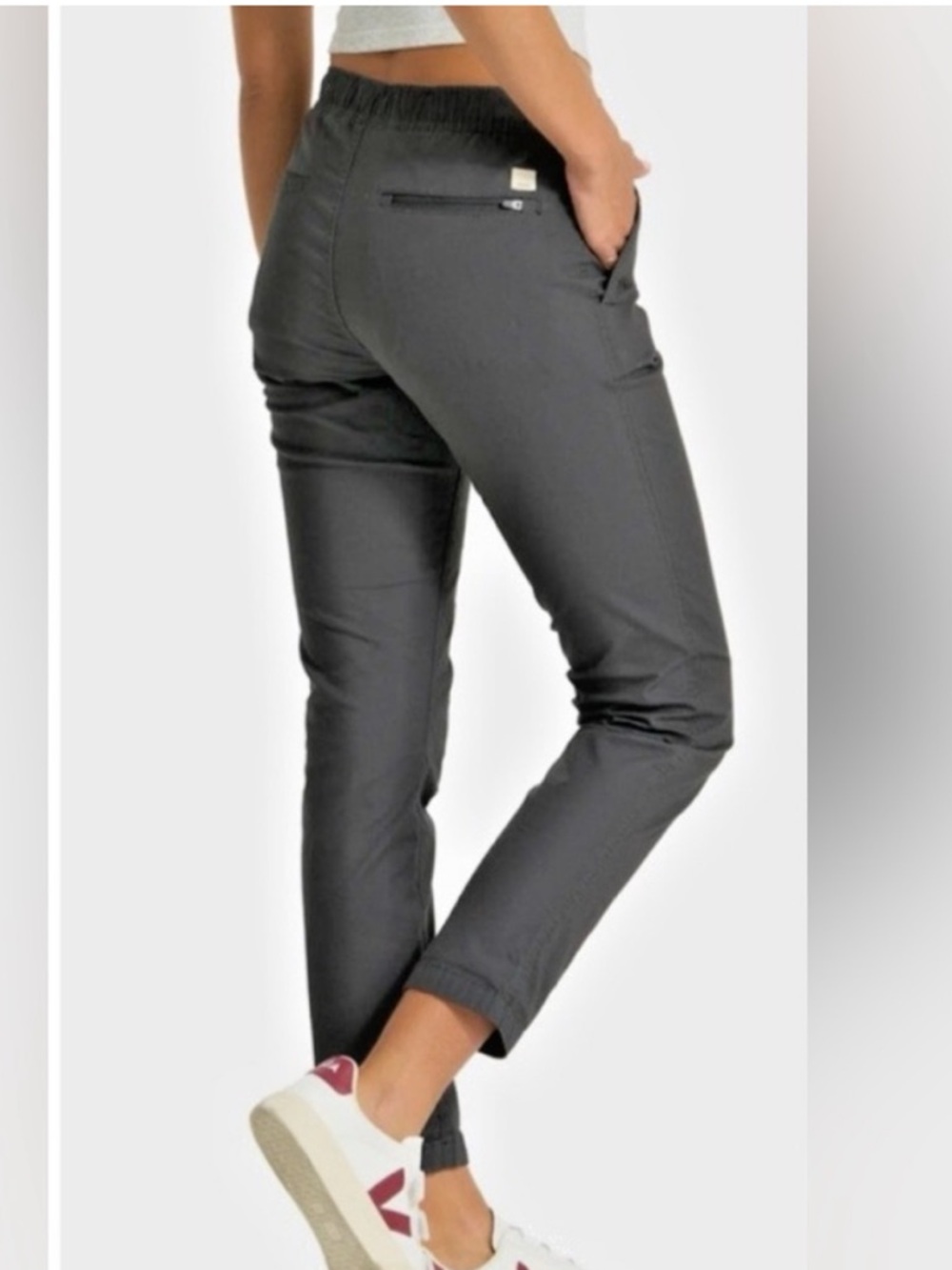 Vuori Women Ripstop Pant Charcoal Gray Canvas Drawstring VW401 Stretch large - Picture 1 of 5